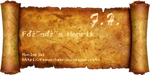 Fésüs Henrik névjegykártya