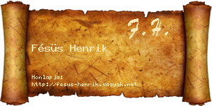 Fésüs Henrik névjegykártya