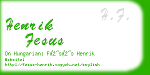 henrik fesus business card